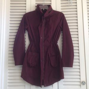 Maroon long length utility jacket